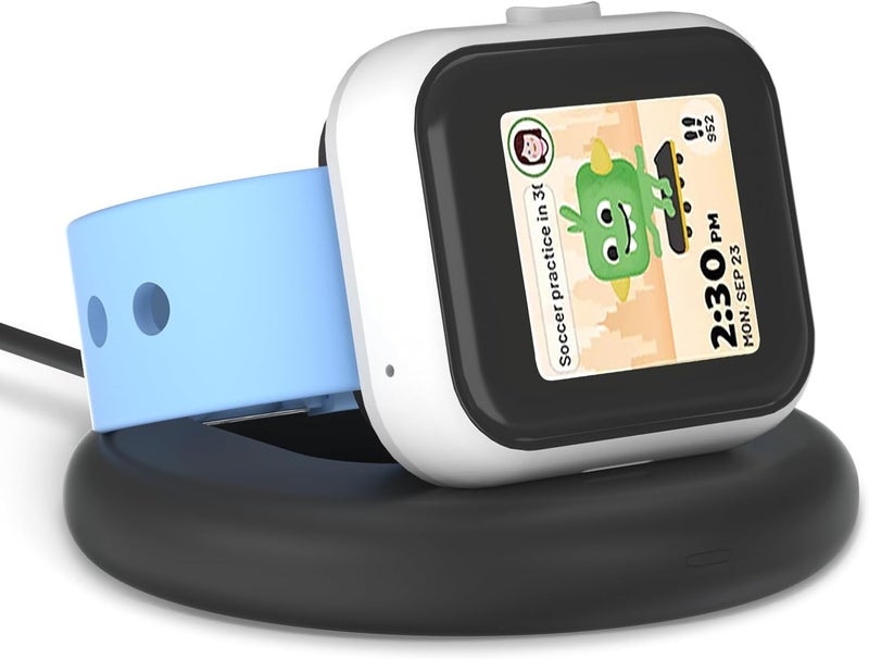 SimpleThings Compatible with SyncUP Kids Watch 1 Charger Stand Dock, for T-Mobile Sync UP Kids Watch Power Base with 3.3 Feet Charger Cable (NOT for Sync UP Kids Watch 2) (Foldable Black) - Image 1